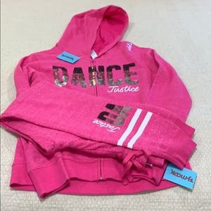 Girls justice sweatpants and jacket set.